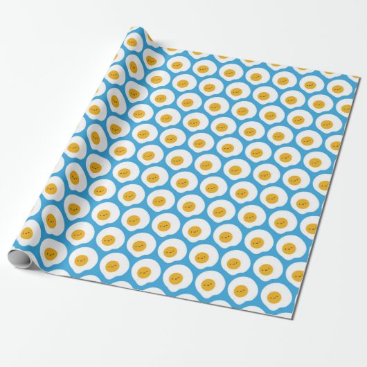 Kawaii Fried Eggs Cadeaupapier (Uitgerold)