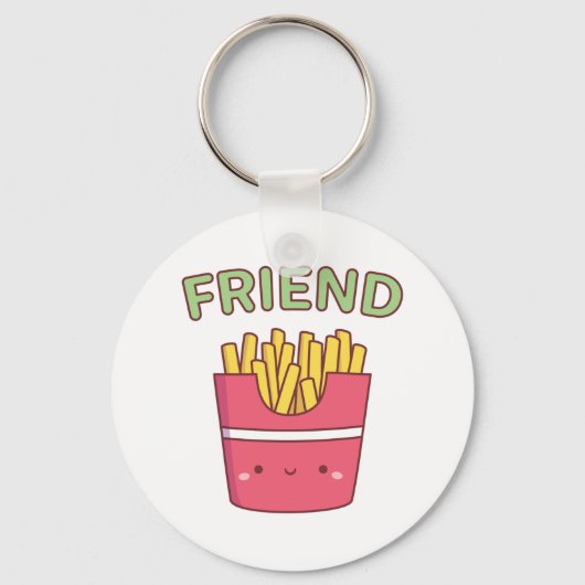 Kawaii Friend Fries Doodle Matching Best Friend Sleutelhanger (Voorkant)