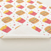 Kawaii Fries en Burger Pattern Sherpa Deken (3/4)