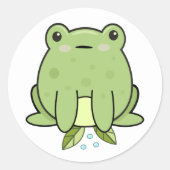 Kawaii Frog Classic Round Sticker (Voorkant)