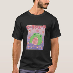 Kawaii Frog Drink peach Juice T-shirt