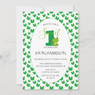 Kawaii Frog Eerste verjaardag Kaart