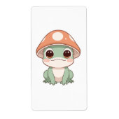 Kawaii Frog in het Mushroom Pet Etiket (Voorkant)