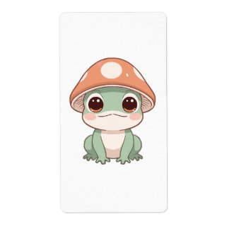 Kawaii Frog in het Mushroom Pet Etiket