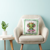 Kawaii Frog Prinses Print Kussen (Stoel)