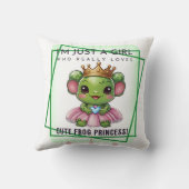 Kawaii Frog Prinses Print Kussen (Achterkant)