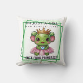 Kawaii Frog Prinses Print Kussen (Voorkant)