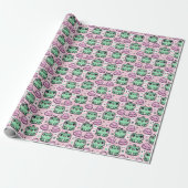 Kawaii Frog Prinses Roze & Groene Baby Meisje Kind Cadeaupapier (Uitgerold)