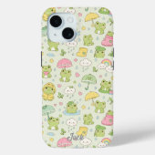 Kawaii Frog Rainy Day Pattern Phone Case (Achterkant)