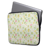 Kawaii Frog Rainy Day Pattern Wrapping Laptop Sleeve (Voorkant Links)