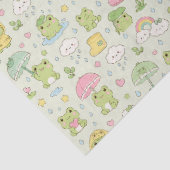 Kawaii Frog Rainy Day Pattern Wrapping Paper Tissuepapier (Detail)