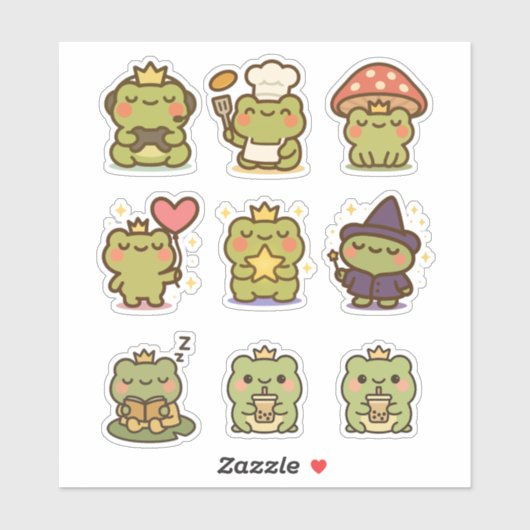 Kawaii Frog Sticke Sticker (Vel)