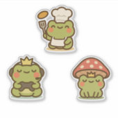Kawaii Frog Sticke Sticker (Voorkant)