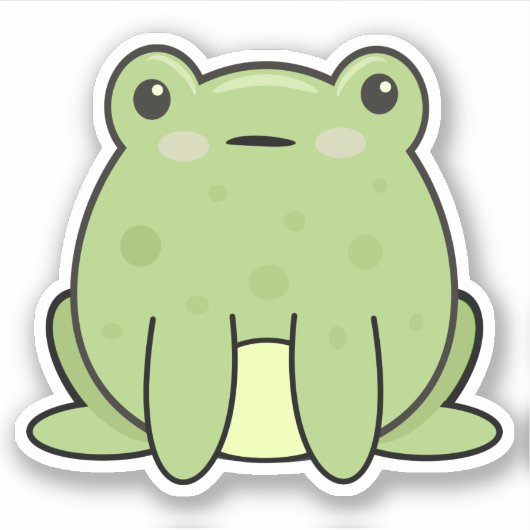Kawaii Frog, Toad Sticker (Voorkant)