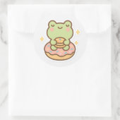 Kawaii Frog with Donut Sticker (Tas)