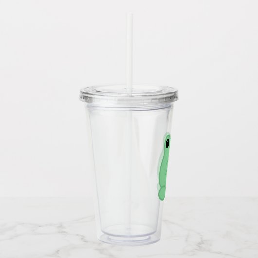 Kawaii Frog With Kiwi Smartphone Acryl Drinkbeker (Rechts)