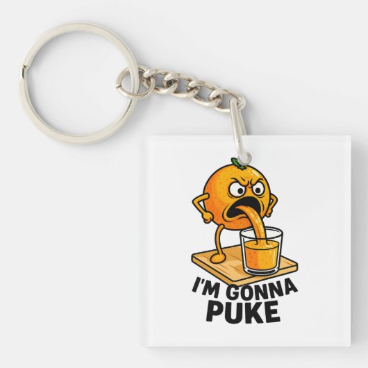 Kawaii Fruit Grappig Sinaasappel Juice Sleutelhanger (Voorkant)