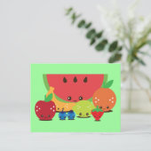Kawaii Fruit Group Briefkaart (Staand voorkant)