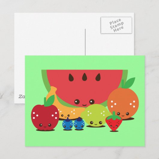 Kawaii Fruit Group Briefkaart (Voorkant / Achterkant)