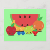 Kawaii Fruit Group Briefkaart (Voorkant)