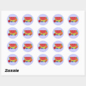 Kawaii Fruit Group Ronde Sticker (Vel)