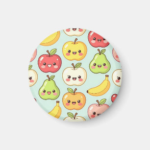 Kawaii Fruit Naadloos Patroon Cute Cartoon Magneet