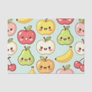 Kawaii Fruit Naadloos Patroon Mooie Cartoon Tissuepapier