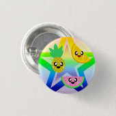 KAWAII FRUIT REGENBOOG STAR PIN BUTTON (Voorkant /achterkant)