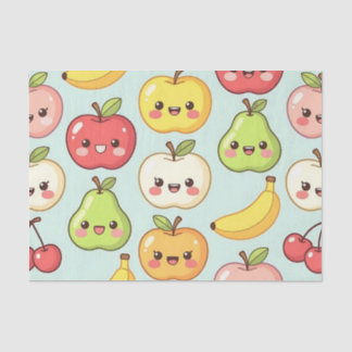 Kawaii Fruit Seamless Pattern Cute Cartoon Tissuepapier