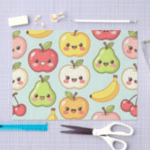 Kawaii Fruit Seamless Pattern Cute Cartoon Tissuepapier (Craft)