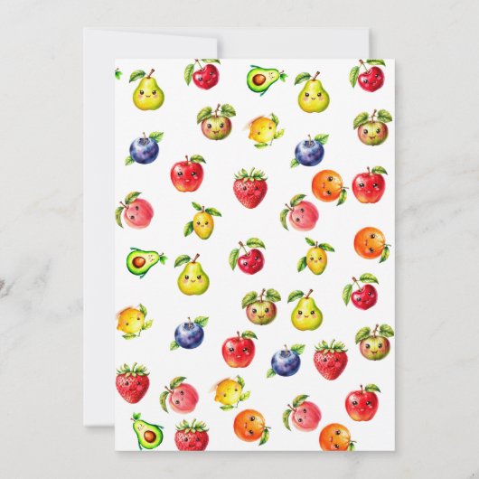 Kawaii Fruit Two-tti Fruit 2e Verjaardag Kaart (Achterkant)