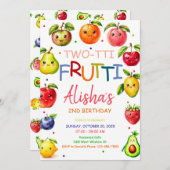 Kawaii Fruit Two-tti Fruit 2e Verjaardag Kaart (Voorkant / Achterkant)
