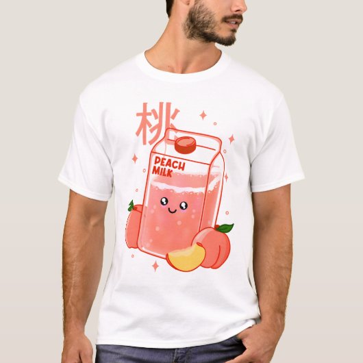 Kawaii Fruity Peach Milk T-shirt (Voorkant)
