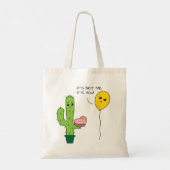 Kawaii Funny Brokenhearted Cartoon Cactus Tote Bag (Achterkant)