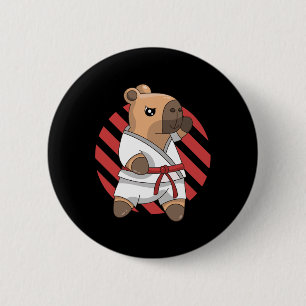 Kawaii Funny Capyra Capy Karate Martial Arts Keiko Ronde Button 5,7 Cm