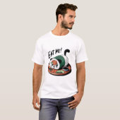 Kawaii Funny Cat Shaped Sushi Roll T-shirt (Voorkant volledig)