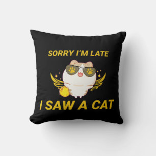Kawaii Funny Cat   Sorry dat ik laat ben, ik heb e Kussen