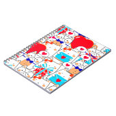 Kawaii Funny Cats Seamless Love Pattern Notitieboek (Linkerzijde)