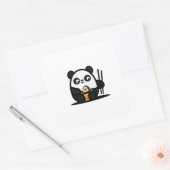 Kawaii Funny Panda Vierkante Sticker (Envelop)