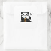 Kawaii Funny Panda Vierkante Sticker (Tas)