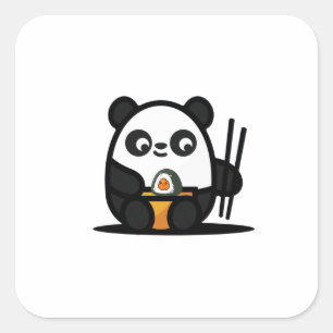 Kawaii Funny Panda Vierkante Sticker