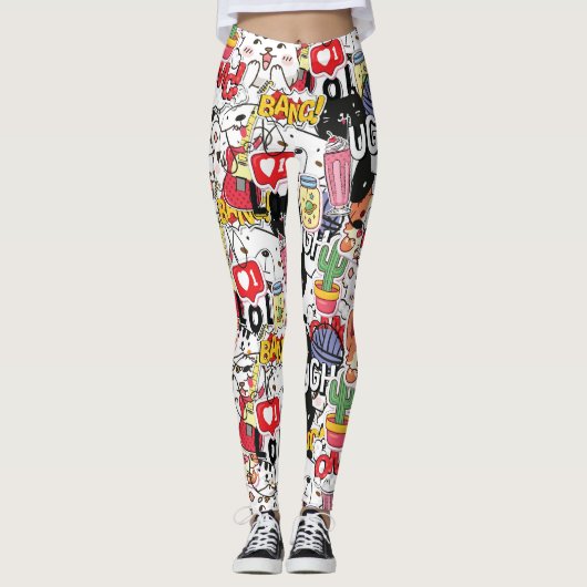 kawaii funny pet design - cute animal lover  leggings (Voorkant)