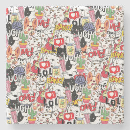 kawaii funny pet design - cute animal lover stenen onderzetter