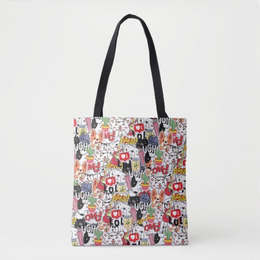 kawaii funny pet design - cute animal lover  tote bag (Voorkant)