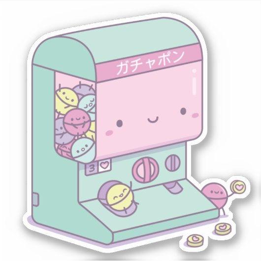 Kawaii Gachapon Japan Capsule Speelgoed Machine Do Sticker (Voorkant)
