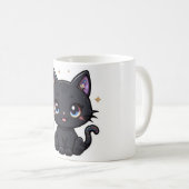 Kawaii Galaxy Black Cat Mok Schattige hemels Kat (Voorkant rechts)