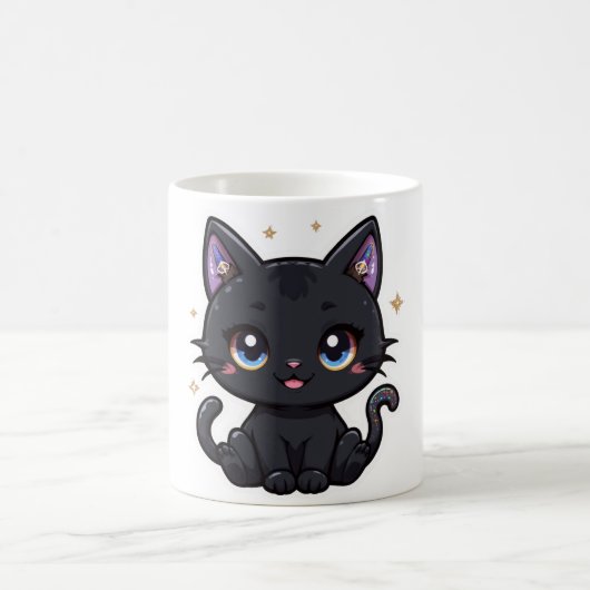 Kawaii Galaxy Black Cat Mok Schattige hemels Kat (Center)