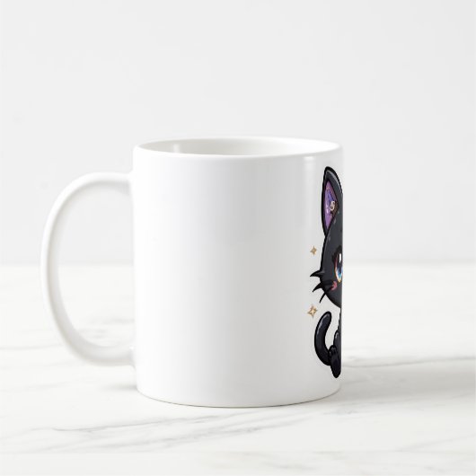Kawaii Galaxy Black Cat Mok Schattige hemels Kat (Links)