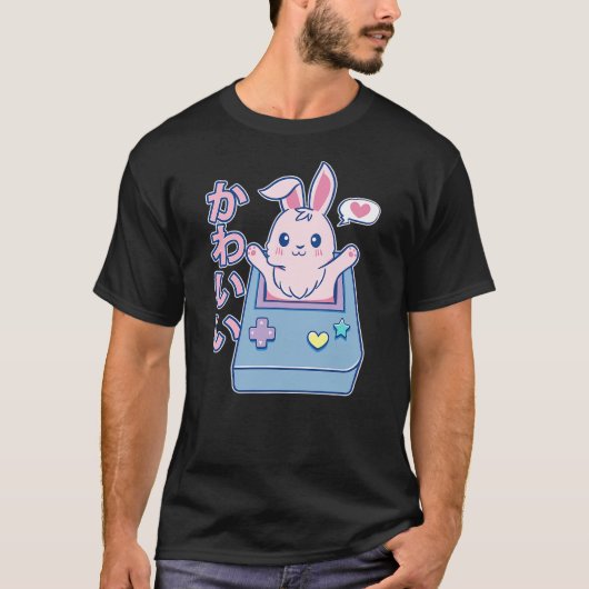 kawaii gamer bunny - Rabbit Pastel Cute T-shirt (Voorkant)