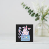 Kawaii Gamer Bunny - Rabbit Pastel Cute Vierkante Visitekaartje (Staand voorkant)